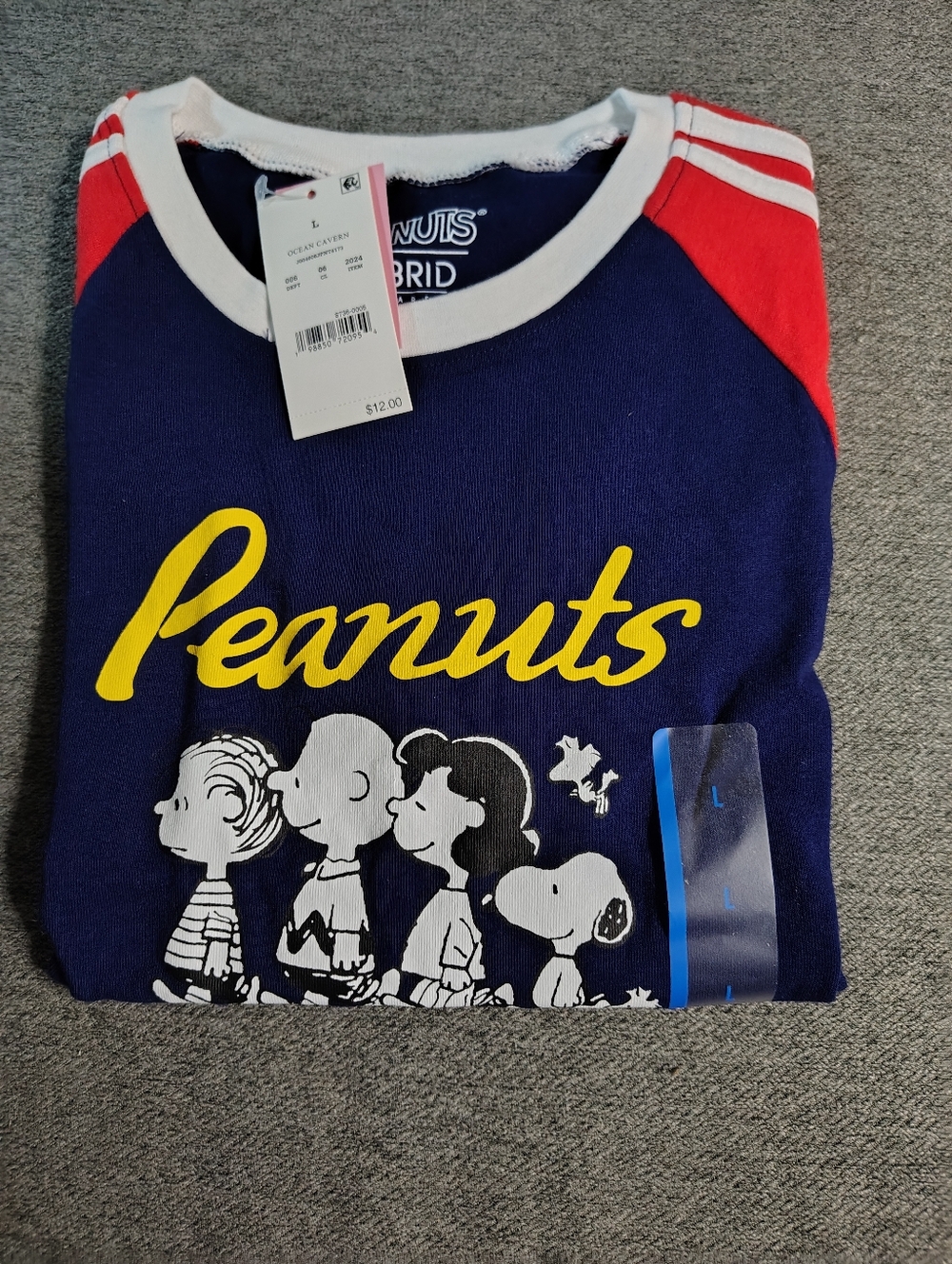 Peanuts Large Kids Navy, Red & Yellow Character Graphic Tee